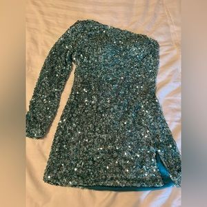 Modsele blue sparkle mini dress